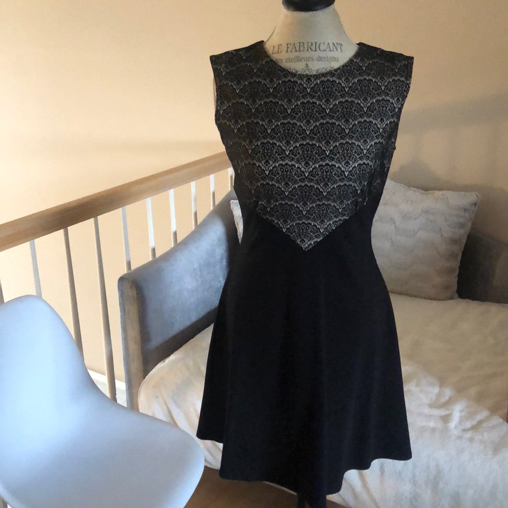 Black Dress with Lace Detail